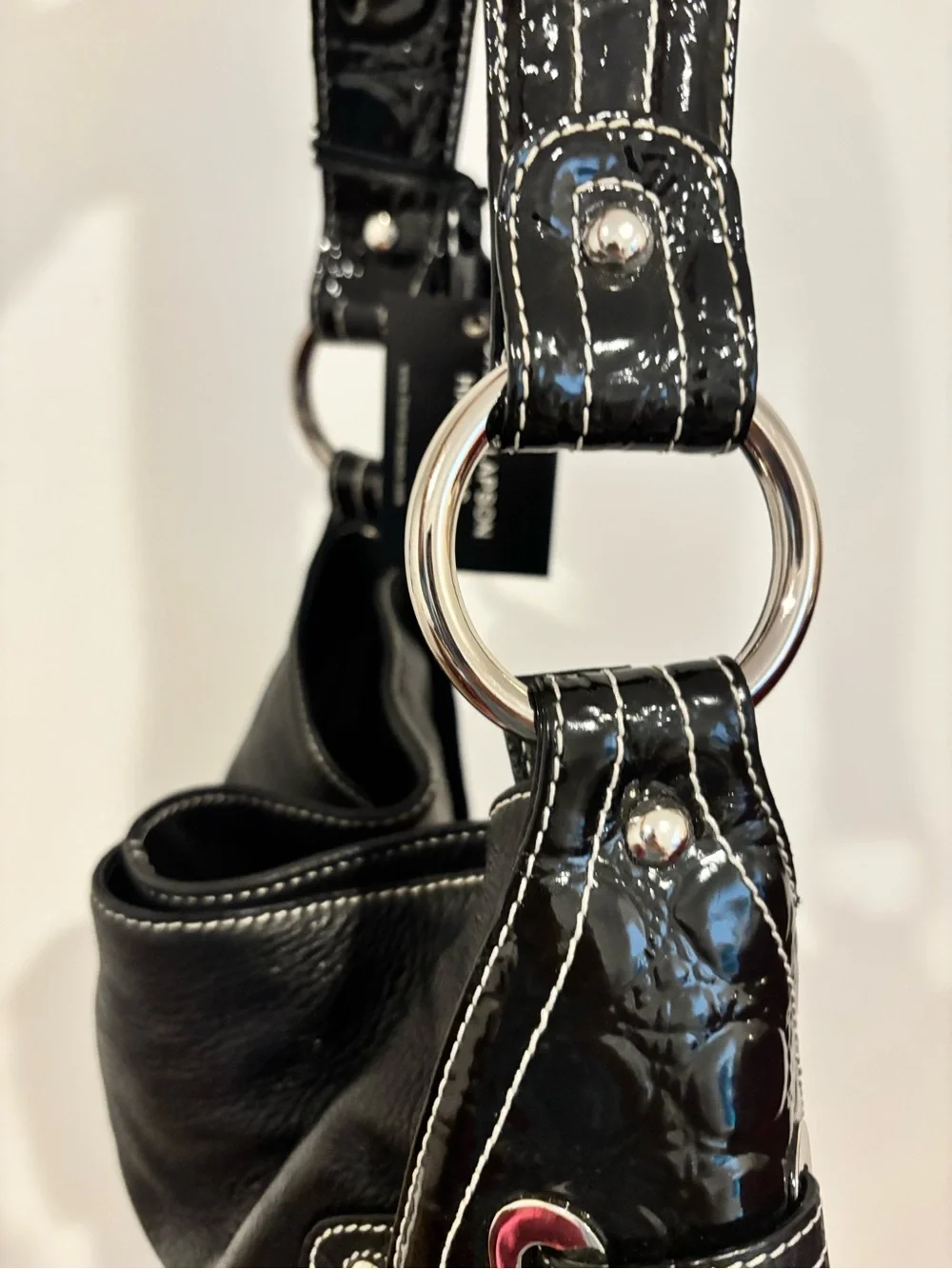 Charlie Lapson Black Leather Shoulder Bag